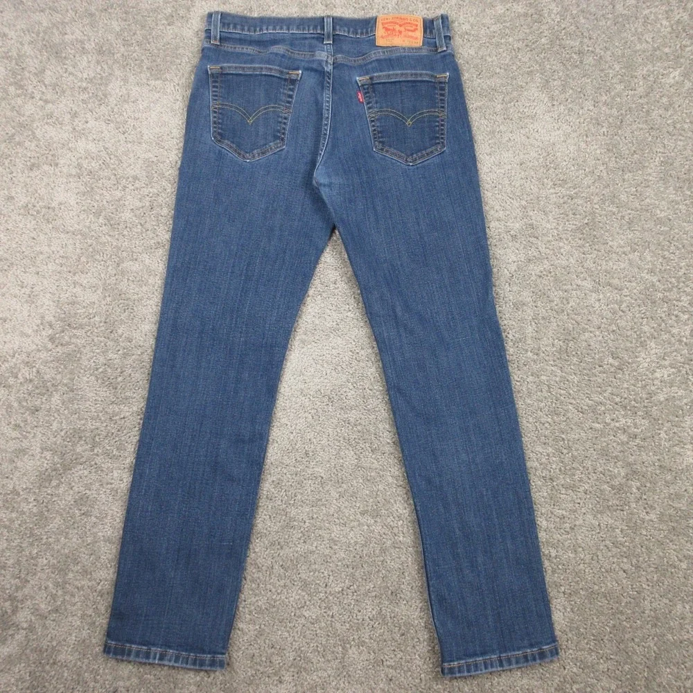 Levis Jeans‎ Mens 33x29 (Tag 33x32) Blue 511 Slim Straight Faded Zip Denim Pants
